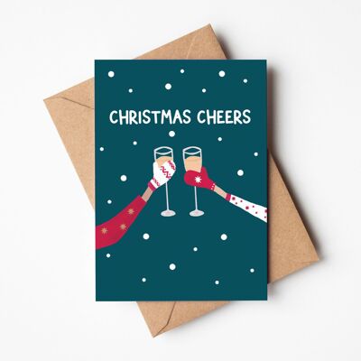 Saludos navideños: bebidas navideñas, tarjeta navideña.