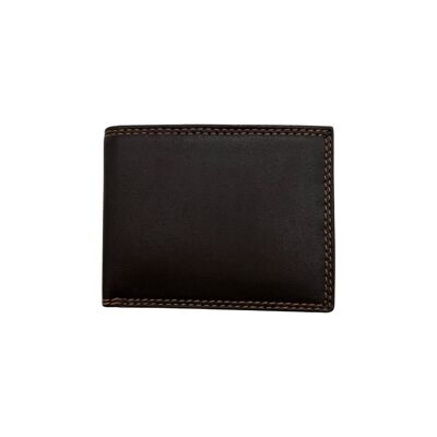 CARD AND COIN HOLDER SMOOTH BROWN LEATHER