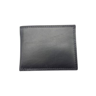 BLACK SMOOTH LEATHER CARD AND COIN HOLDER