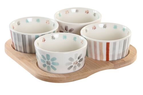 Aperitivo Set 5 Gres Bambu 19,7X19,7X1 Multicolor PC200335