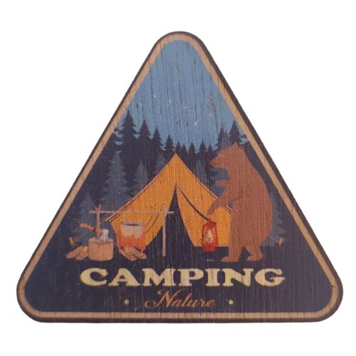 Magnets imprimés en bois camping 2
