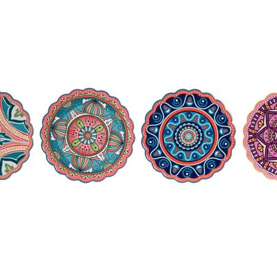 PLACEMAT DOLOMITE 20X20X1 MANDALA 4 ASSORTMENTS. PC204867