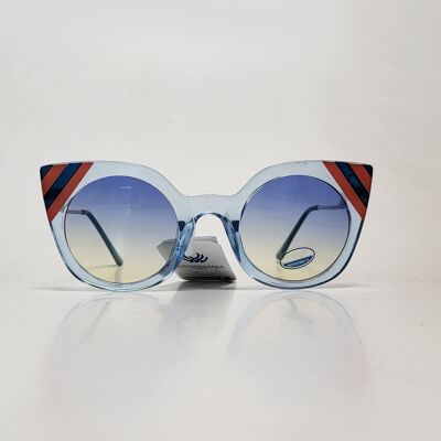 Blue Visionmania sunglasses with stripes and gradient lenses