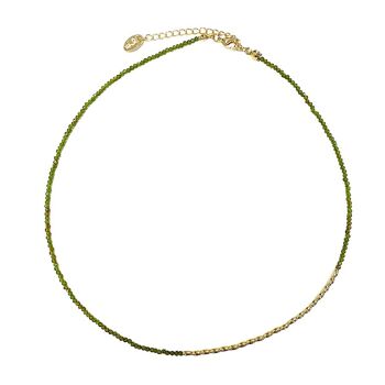 Collier fines perles - Vert olive 1