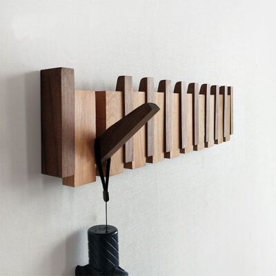 Black walnut wall coat rack