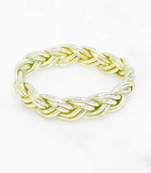 Bracelet bouddhiste certifié made in Thaïlande - Modèle double tressé - LIGHT GREEN