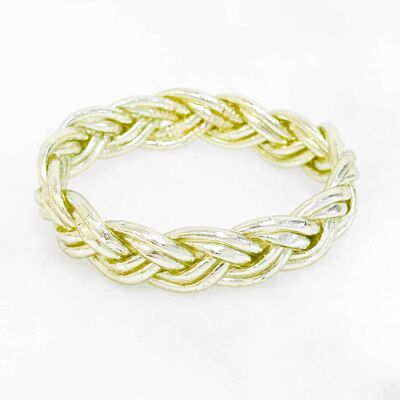 Bracelet bouddhiste certifié made in Thaïlande - Modèle double tressé - LIGHT GREEN