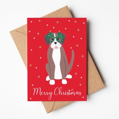 Boxer dog Christmas card