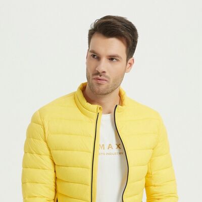 Padded jacket with high collar LIGHT YELLOW