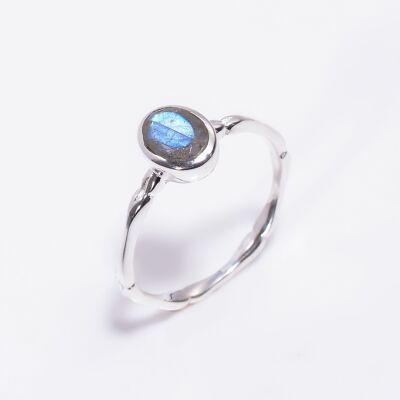 Anello fatto a mano con pietra preziosa labradorite della migliore qualità con argento sterling 925