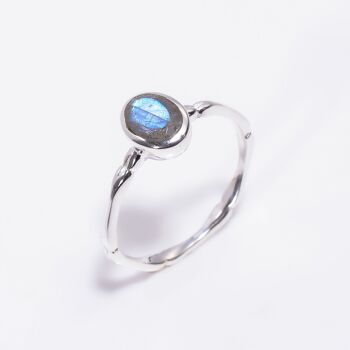 Bague faite à la main en pierre précieuse labradorite de meilleure qualité avec argent sterling 925 1