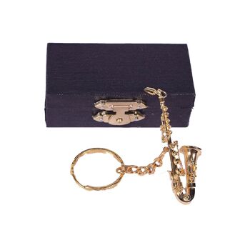 Porte-clés mini saxophone avec étui 1
