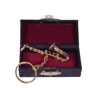 Porte-clés mini saxophone avec étui 2