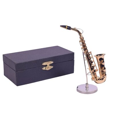 Mini Saxofón Alto Miniatura con Soporte y Estuche