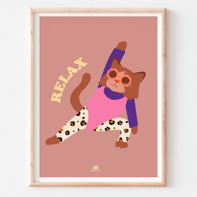 Poster - children's decoration - aerobic cat