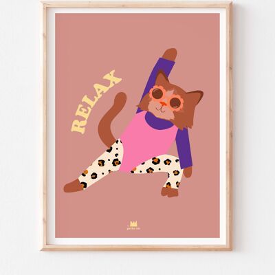Poster - decorazione per bambini - gatto aerobico