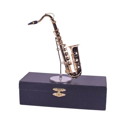 Mini Saxofón Tenor Miniatura con Soporte y Estuche