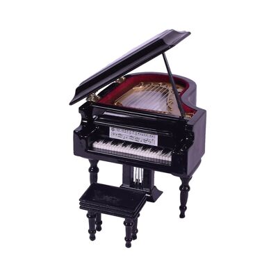 Mini piano de cola de madera en miniatura con estuche