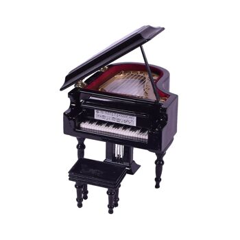 Mini piano à queue miniature en bois avec étui 1