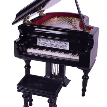 Mini piano à queue miniature en bois avec étui 2