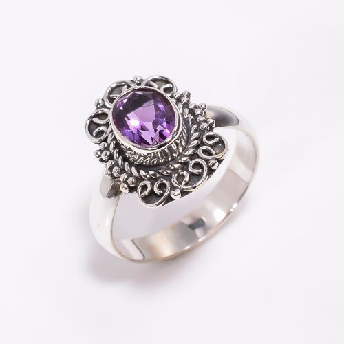 Best Quality Amethyst Gemstone Handmade 925 Silver Ring