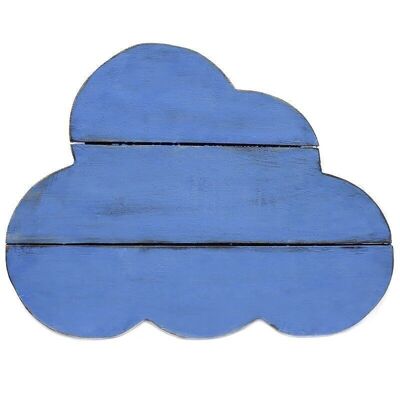 Nube madera decorativa azul