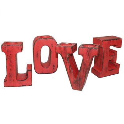 Letras grandes love - rojo decapado