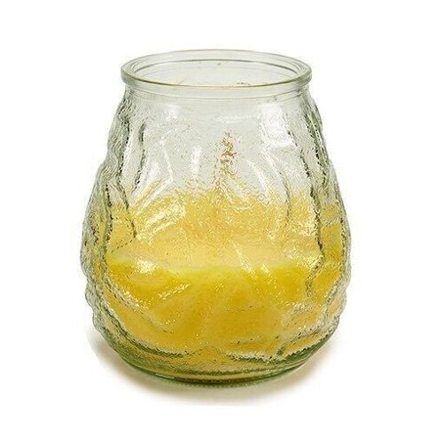 6x Vela en vaso relieve citronela