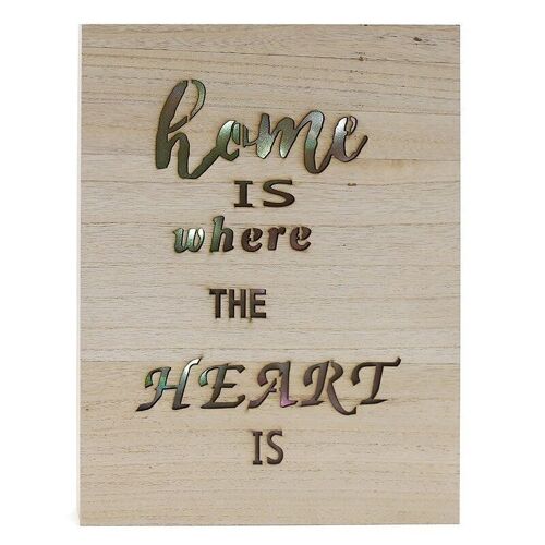 Cuadro luminoso home is where the heart is "Golden Chic" 39.5x30cm