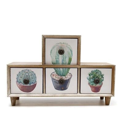Mueble 4 cajones cactus 9x20x30cm