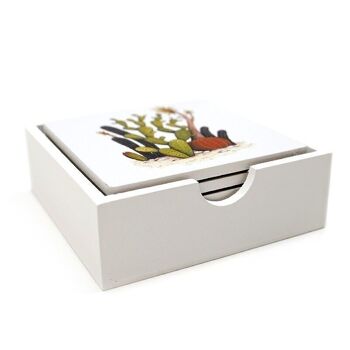 Sous-verres en bois cactus 6 pcs. 11x11x4cm 1