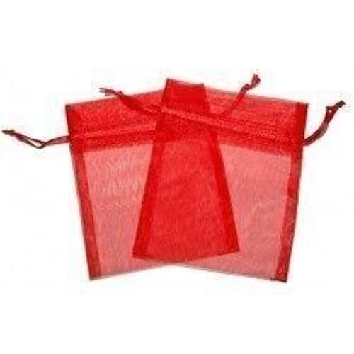 30 Bolsas organza 10x13cm - Rojo