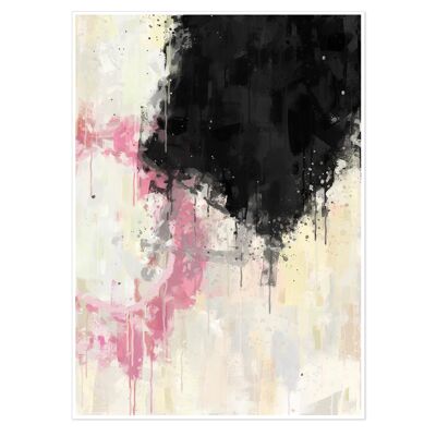 Contemporary Black Shape Art Print 50x70cm