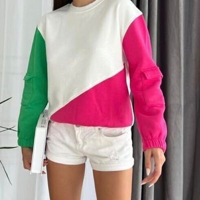 Sweatshirt with FUSCHIA print - KUNA