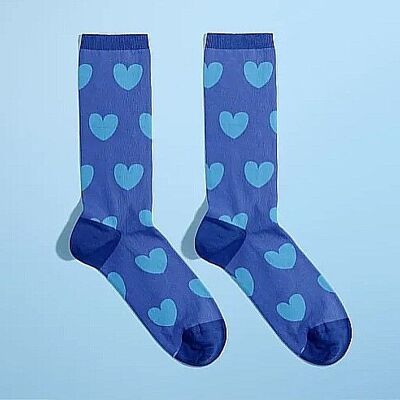 Love glitter socks - The inseparables - Blue Heart with Glitter 36/40