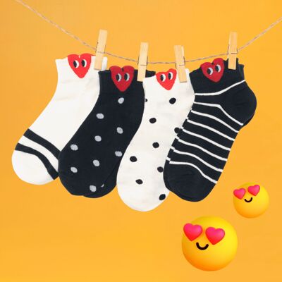 Herz-Socken-Box für Jungen (4er-Pack)