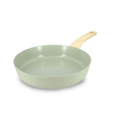Celadon frying pan 24cm in aluminum induction wood effect handle