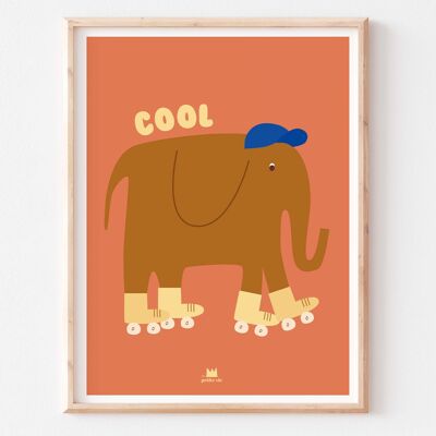 Poster - Kinderdekoration - Cooler Elefant