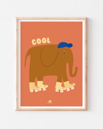 Affiche - décoration enfant - Cool éléphant 1