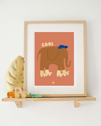 Affiche - décoration enfant - Cool éléphant 2