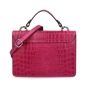 Sac cuir Lauria - Fushia 3