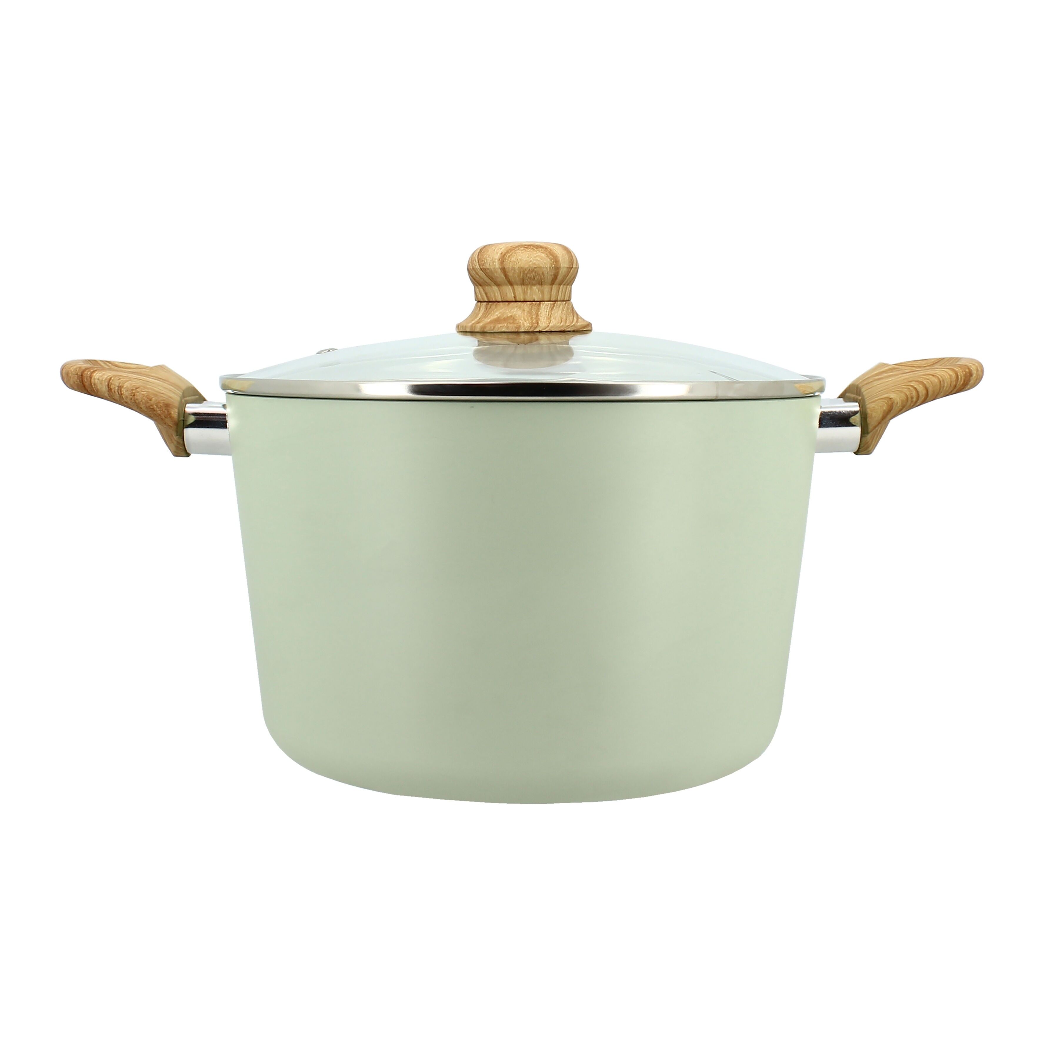 Pentola Celadon in alluminio a induzione da 24 cm con coperchio in vetro