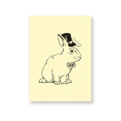Postkarte Kaninchen-Magier