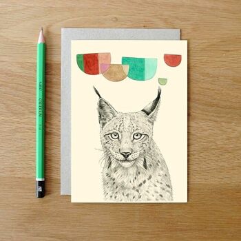 Carte postale Lynx + enveloppe 2