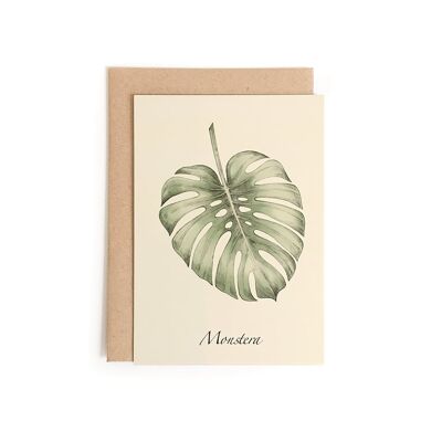 Carte postale Monstera + enveloppe