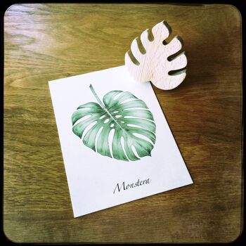 Carte postale Monstera + enveloppe 2