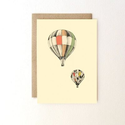 Heißluftballon-Postkarte + Umschlag