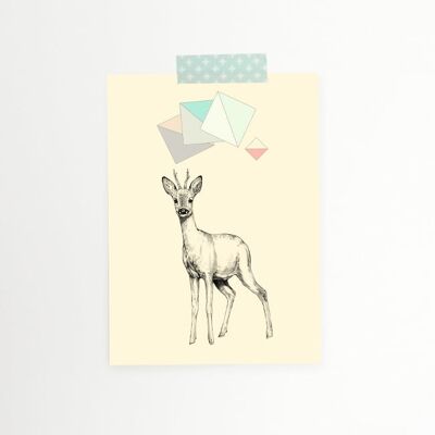 Einfache Hirsch-Postkarte