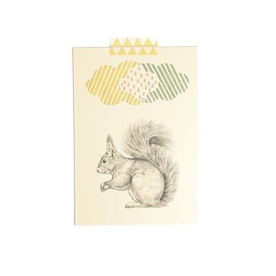 Simple postcard Squirrel-cloud