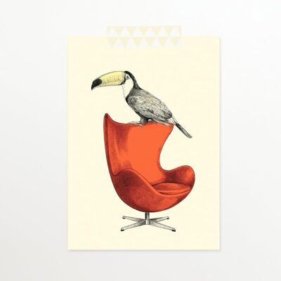 Einfache Tukan-Postkarte